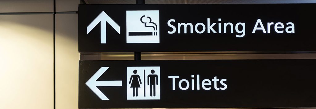 Directional Signs Smoking Area