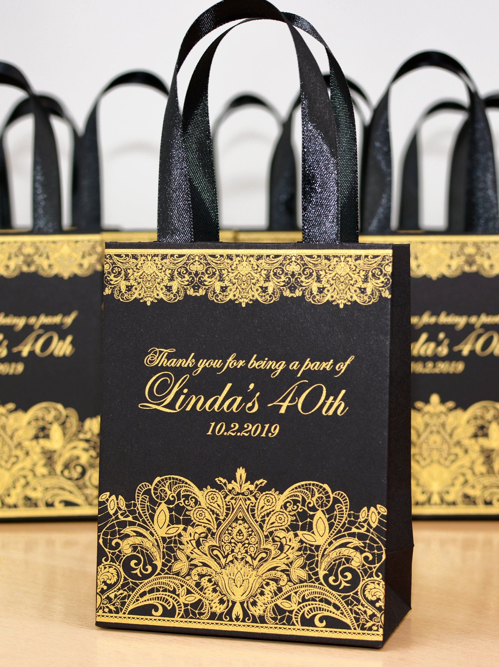 Large Black And Gold Gift Bags