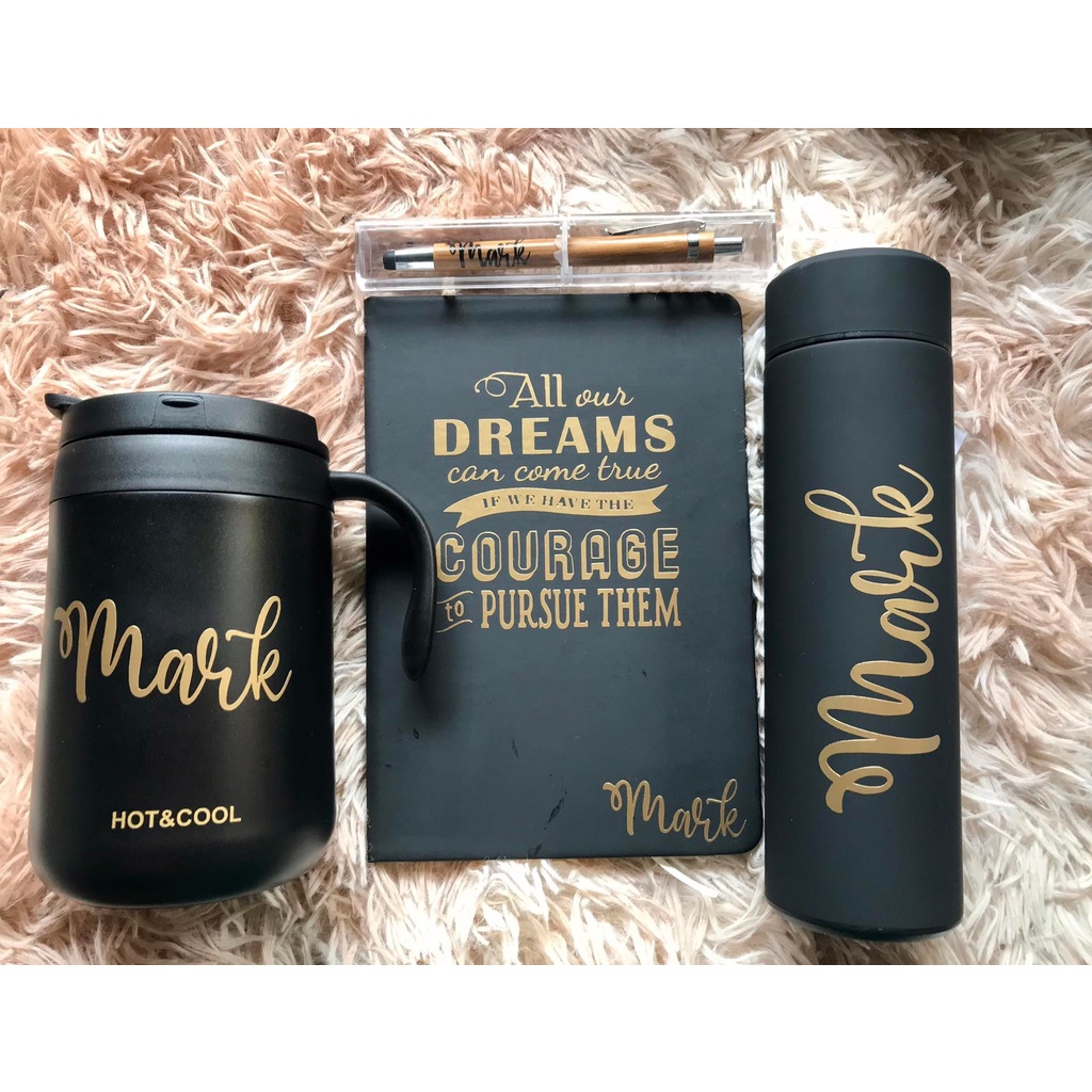 Personalized Gift Set(Tumbler,mug,notebook and pen)