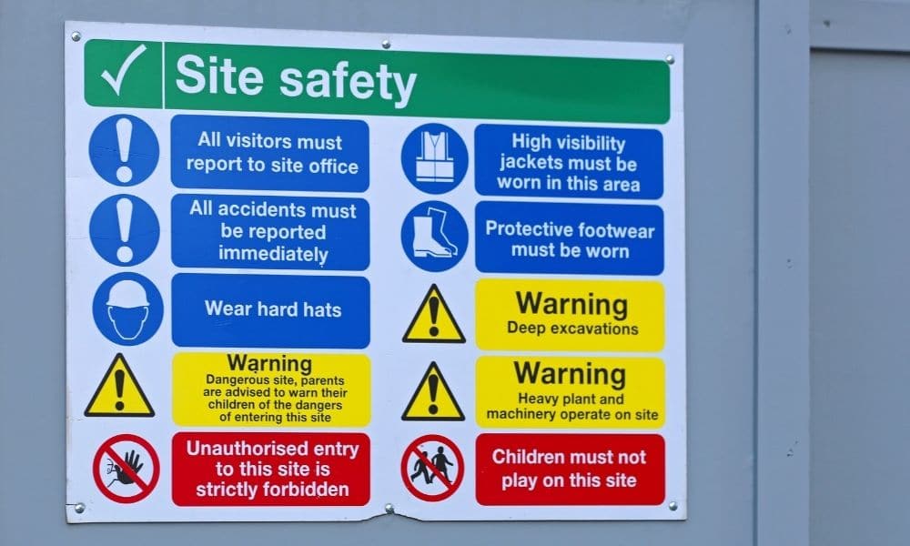 Workplace safety signage construction sites